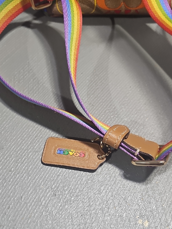 Coach EUC C4097 Pennie Backpack 22 In Rainbow Signature Canvas & Smooth Leather main image 9